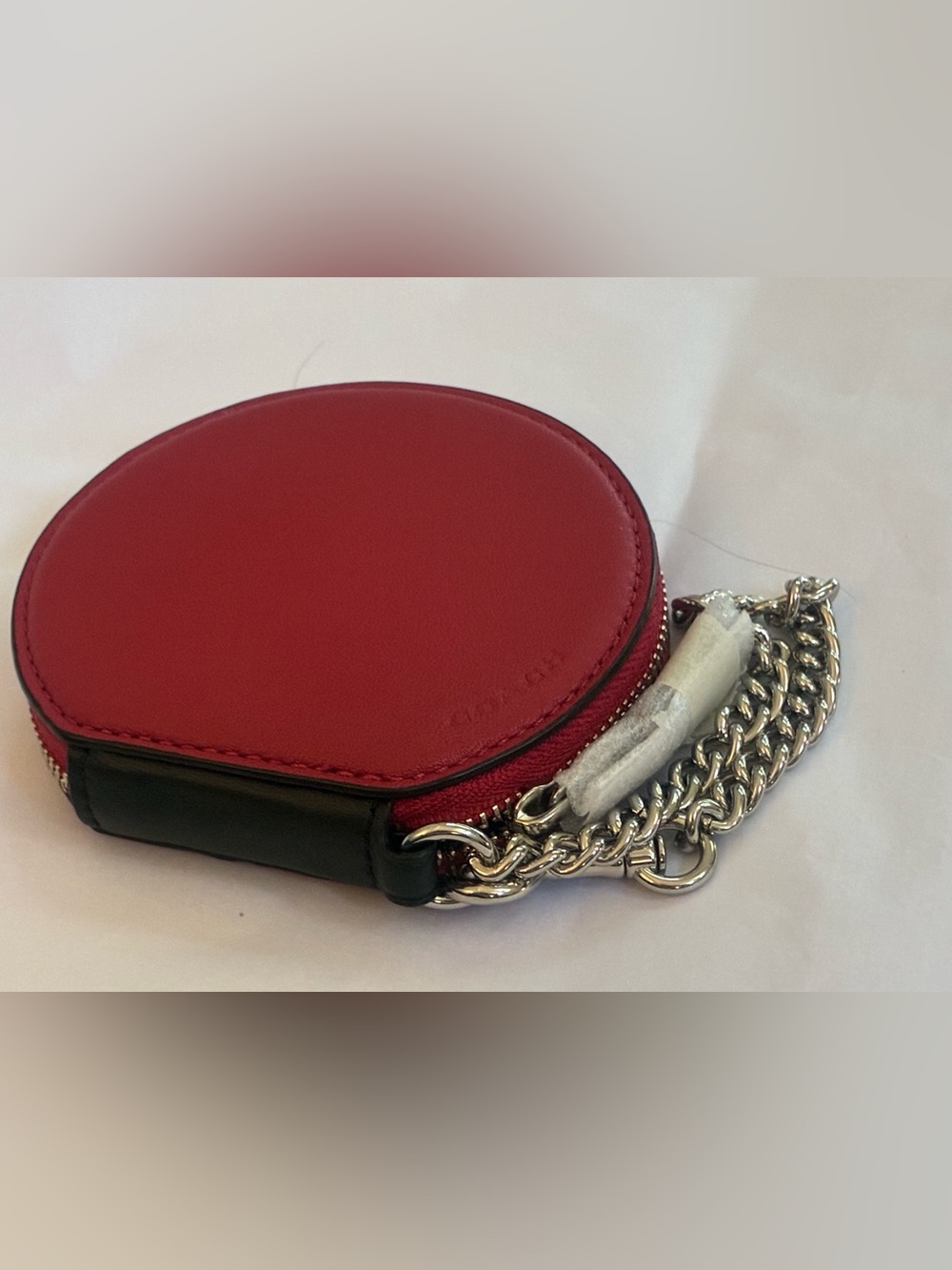 Coach 2911 Leather Large Ladybug Black/Red Coin Purse/ Wristlet Chain Charm NWT - Picture 6 of 11